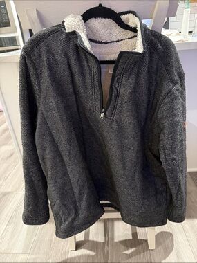 Orvis Charcoal Sherpa-Lined Half-Zip Sweater
